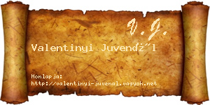 Valentinyi Juvenál névjegykártya